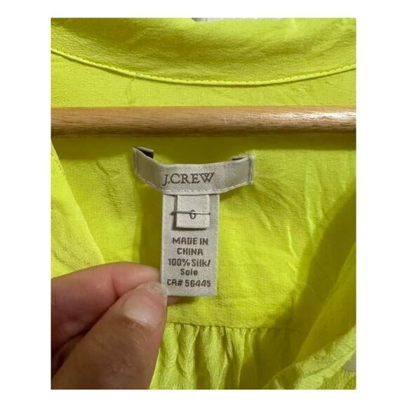 J.CREW Lime Yellow Henley Long Sleeve Shirt Size 0 - Picture 3 of 3